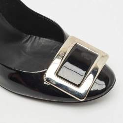 Pre Owned Roger Vivier Black Patent Leather Trompette Pumps Size 38