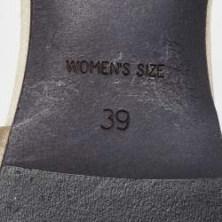 Pre Owned Roger Vivier Grey Satin Crystal Embellished Chips D'orsay Ballet Flats Size 39