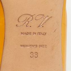 Pre Owned Roger Vivier Mustard Yellow Leather Belle Vivier Pumps Size 38