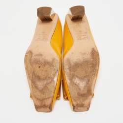Pre Owned Roger Vivier Mustard Yellow Leather Belle Vivier Pumps Size 38