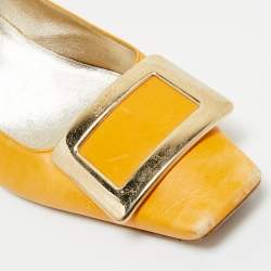 Pre Owned Roger Vivier Mustard Yellow Leather Belle Vivier Pumps Size 38
