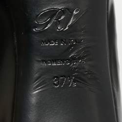 Pre Owned Roger Vivier Black/Metallic Leather Laser Cut-Out Belle Vivier Pumps Size 37.5