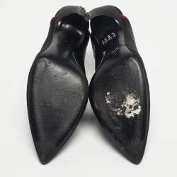 Pre Owned Roger Vivier Black Satin Crystals Embellished Mules Size 39