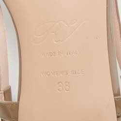 Pre Owned Roger Vivier Brown Patent Leather Trompette Slingback Pumps Size 38