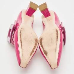 Pre Owned Roger Vivier Two Tone Patent Leather Mary Jane Pumps Size 37