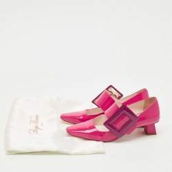 Pre Owned Roger Vivier Two Tone Patent Leather Mary Jane Pumps Size 37