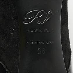 Pre Owned Roger Vivier Black Patent Leather and Suede Trompette Pumps Size 36