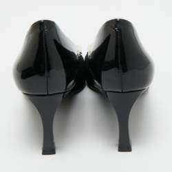 Pre Owned Roger Vivier Black Patent Leather and Suede Trompette Pumps Size 36