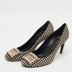 Pre Owned Roger Vivier Brown/Cream Calf Hair Trompette Pumps Size 40