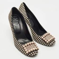 Pre Owned Roger Vivier Brown/Cream Calf Hair Trompette Pumps Size 40