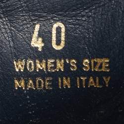 Pre Owned Roger Vivier Black Patent Leather Viv' Rangers Metal Buckle Chelsea Boots Size 40