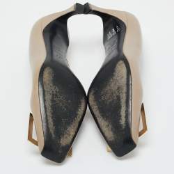 Pre Owned Roger Vivier Grey Leather Belle Vivier Trompette Pumps Size 35.5