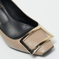 Pre Owned Roger Vivier Grey Leather Belle Vivier Trompette Pumps Size 35.5