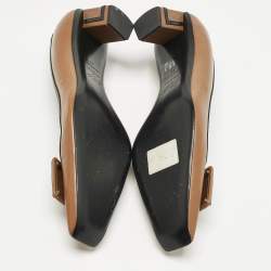 Pre Owned Roger Vivier Brown Leather Trompette Pumps Size 41