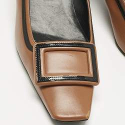 Pre Owned Roger Vivier Brown Leather Trompette Pumps Size 41