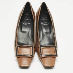 Pre Owned Roger Vivier Brown Leather Trompette Pumps Size 41