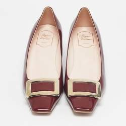 Pre Owned Roger Vivier Burgundy Patent Leather Trompette Pumps Size 41