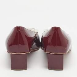 Pre Owned Roger Vivier Burgundy Patent Leather Trompette Pumps Size 41