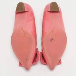Pre Owned Roger Vivier Pink Patent Leather Gommettine Ballet Flats Size 36