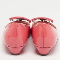 Pre Owned Roger Vivier Pink Patent Leather Gommettine Ballet Flats Size 36