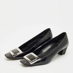 Pre Owned Roger Vivier Black Patent Leather Belle Vivier Pumps Size 37