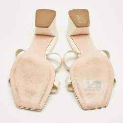 Pre Owned Roger Vivier Cream Leather Bikiviv Sandals Size 40.5