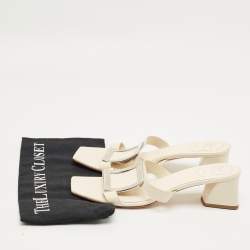 Pre Owned Roger Vivier Cream Leather Bikiviv Sandals Size 40.5