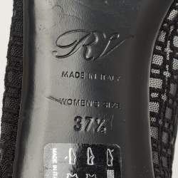 Pre Owned Roger Vivier Black Patent Leather Gommettine Ballet Flats Size 37.5