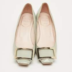 Pre Owned Roger Vivier Grey Patent Leather Trompette Pumps Size 36