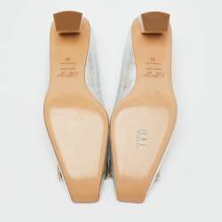 Pre Owned Roger Vivier Silver Metalic Leather Belle Vivier Pumps Size 39