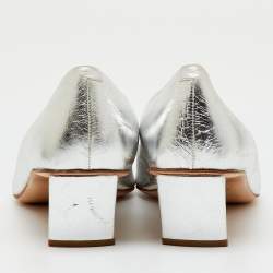 Pre Owned Roger Vivier Silver Metalic Leather Belle Vivier Pumps Size 39