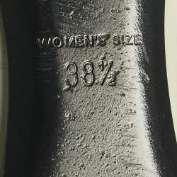 Pre Owned Roger Vivier Pastel Green/Yellow Patent Leather Square Cap Toe Ballet Flats Size 38.5