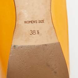 Pre Owned Roger Vivier Yellow Leather Trompette Ballet Flats Size 38.5