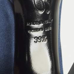 مملوكة مسبقًا Roger Vivier Limelight Buckle Size 39.5 Navy Blue Satin Pumps