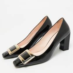 مملوكة مسبقًا Roger Vivier Belle Vivier Size 37 Black Patent Leather Pumps