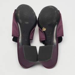 Pre Owned Roger Vivier Size 39 Purple Satin Crystal Embellished Slide Sandals