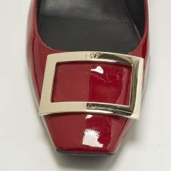 مملوكة مسبقًا Roger Vivier Belle Vivier Size 41.5 Red Patent Leather Block Heel Pumps