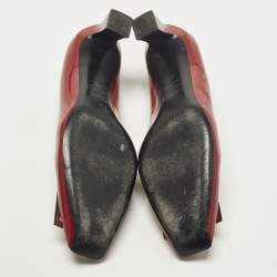 مملوكة مسبقًا Roger Vivier Belle Vivier Size 41.5 Red Patent Leather Block Heel Pumps