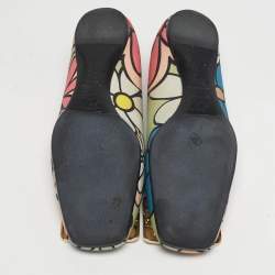 مملوكة مسبقًا Roger Vivier Belle Vivier Size 35.5 Multicolor Canvas Ballet Flats