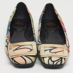 مملوكة مسبقًا Roger Vivier Belle Vivier Size 35.5 Multicolor Canvas Ballet Flats
