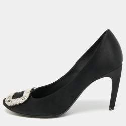مملوكة مسبقًا Roger Vivier Trompette Size 41 Black Satin Pumps
