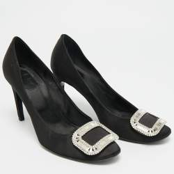 مملوكة مسبقًا Roger Vivier Trompette Size 41 Black Satin Pumps