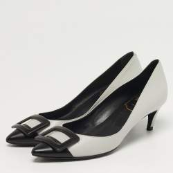 مملوكة مسبقًا Roger Vivier Belle Vivier Trompette Size 35 Grey/Black Leather Pumps