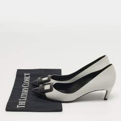 مملوكة مسبقًا Roger Vivier Belle Vivier Trompette Size 35 Grey/Black Leather Pumps