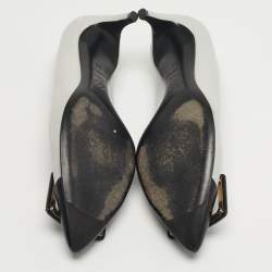 مملوكة مسبقًا Roger Vivier Belle Vivier Trompette Size 35 Grey/Black Leather Pumps