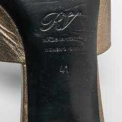 Pre Owned صندل مزين بالكريستال رويجر فيفييه جلد برونزي معدني مقاس 41