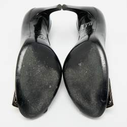 مملوكة مسبقًا حذاء كعب عالي روجر فيفييه ترومبيتي جلد لامع أسود مقاس 37