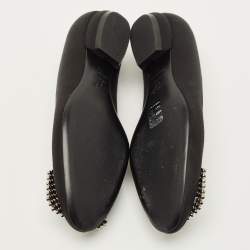 Pre Owned حذاء باليرينا مرصّع كريستال ساتان أسود روجر فيفييه بيل فيفيير مقاس 35