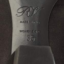 Pre Owned حذاء باليرينا مرصّع كريستال ساتان أسود روجر فيفييه بيل فيفيير مقاس 35