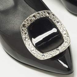 مملوكة مسبقًا حذاء كعب عالي روجر فيفييه جلد لامع أسود مقاس 35